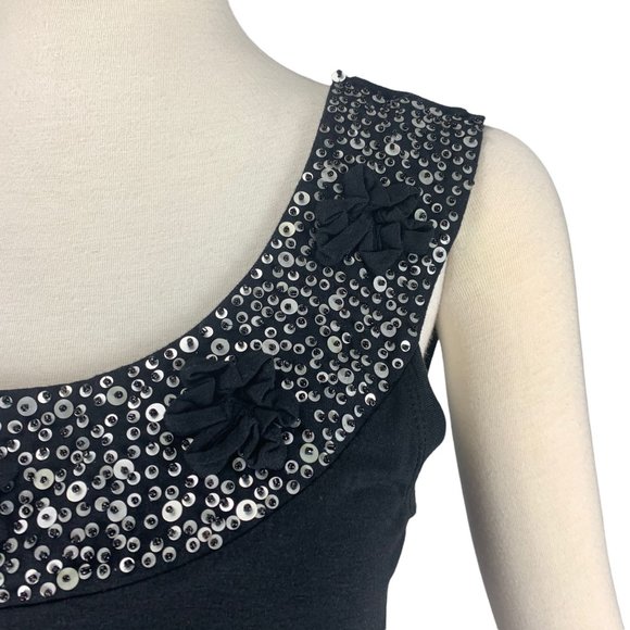 Peter Nygard Small NWT Dress Black Sleeveless Rhinestone Party Knee Length - Picture 6 of 6